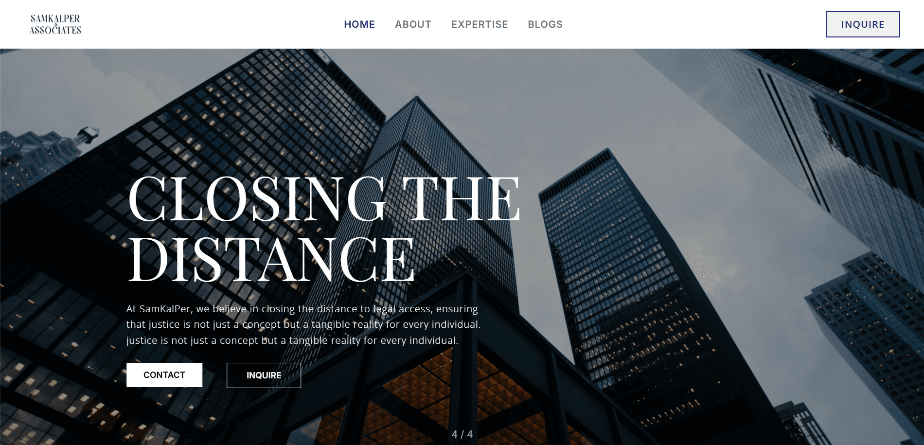 Samkalper & Associates Law Firm Website